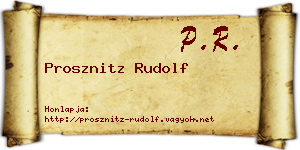 Prosznitz Rudolf névjegykártya